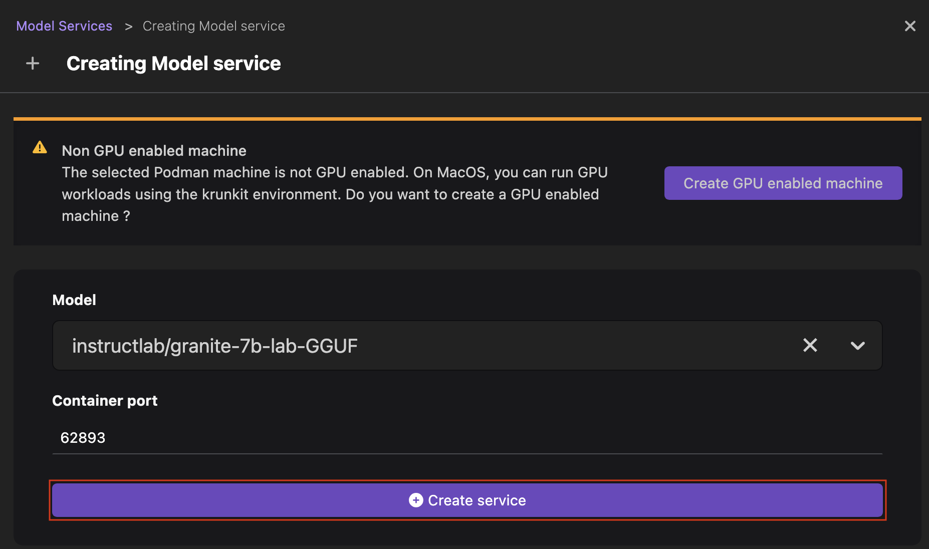 create a service