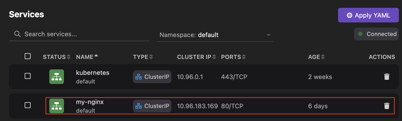 new service object
